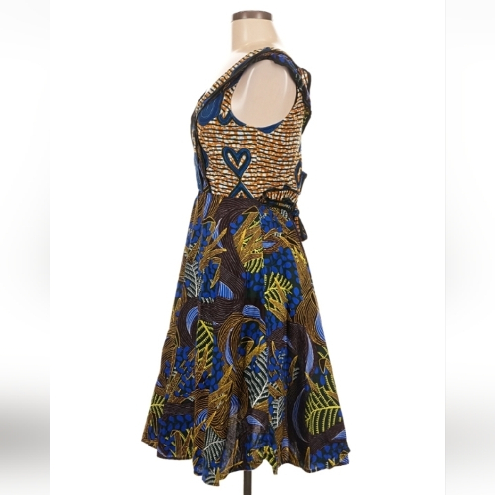 Amani Liberia Handmade Cotton Cocktail Dress  Size 6 - Picture 7 of 8